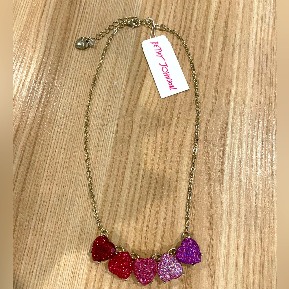 Betsey Johnson hearts necklace